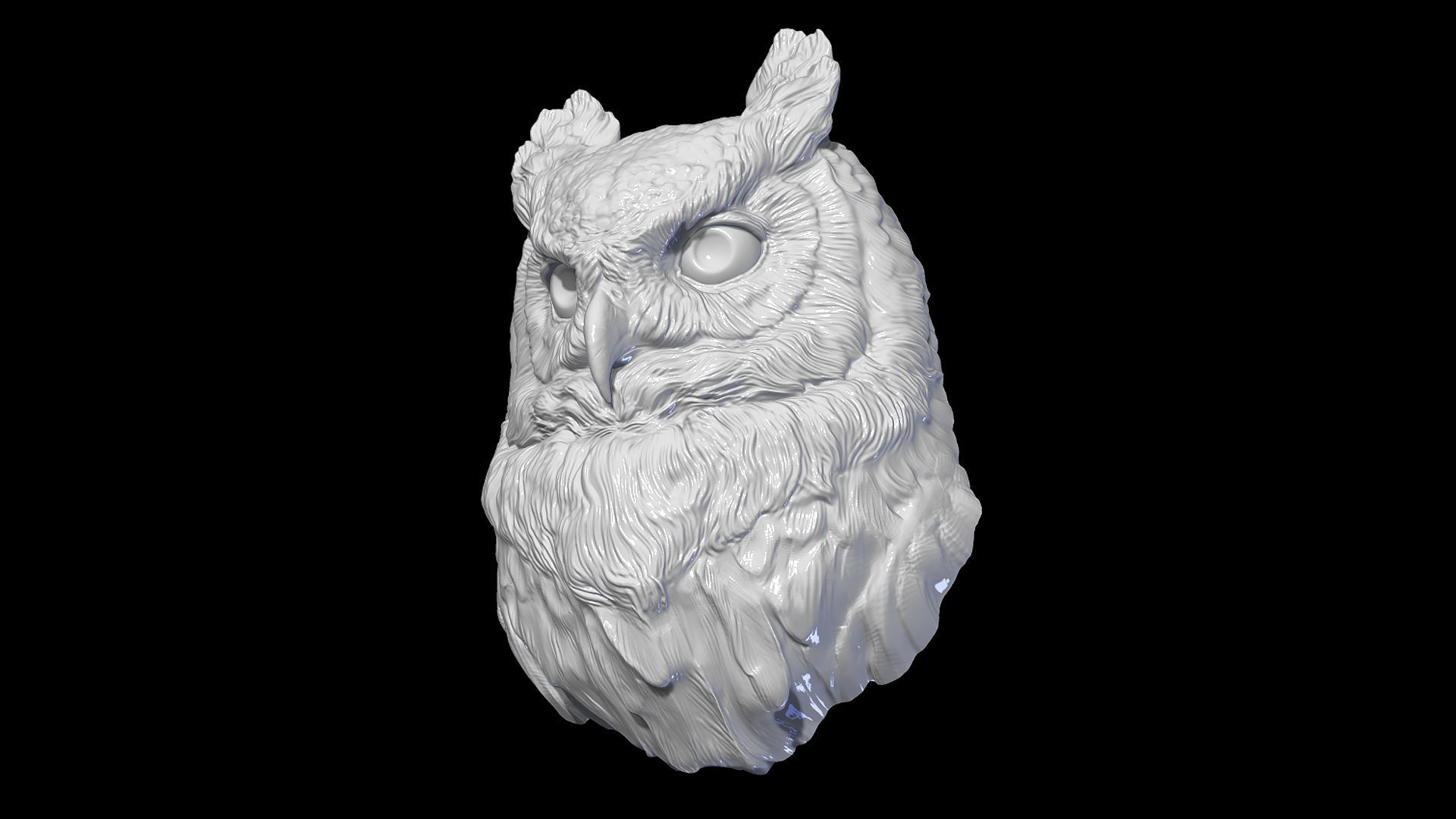 Owl head night 3D print model_19