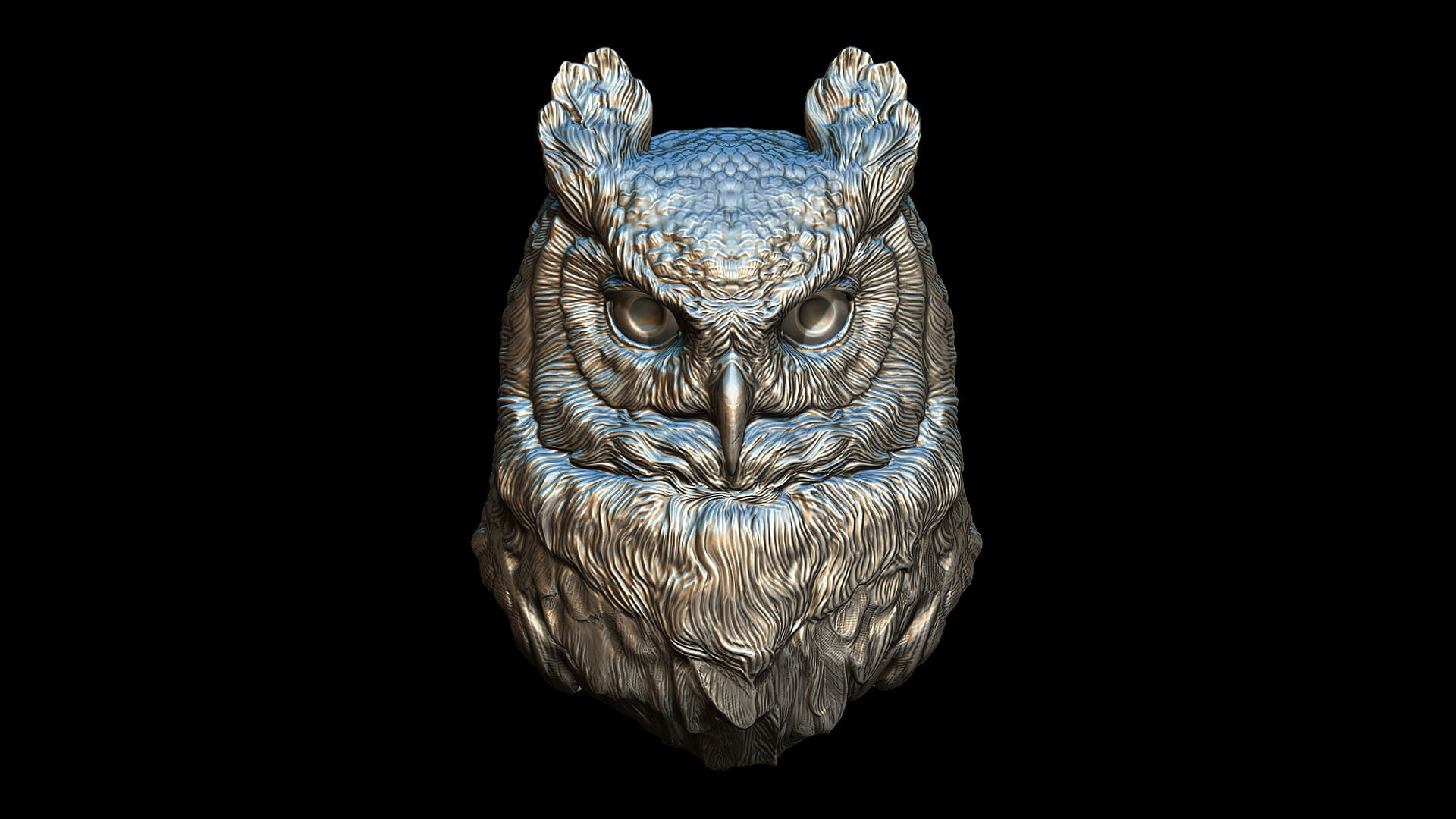 Owl head night 3D print model_2