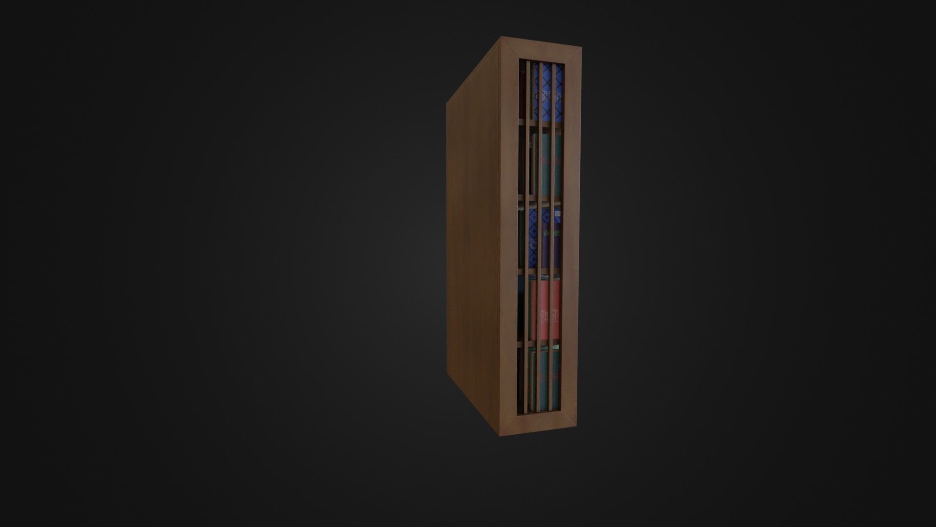 Bookshelf with Japanese Books 01 Low-poly 3D model_14