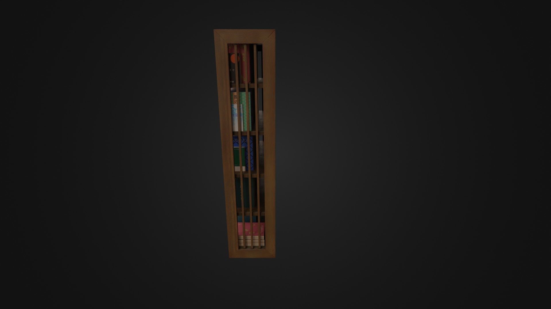 Bookshelf with Japanese Books 01 Low-poly 3D model_34
