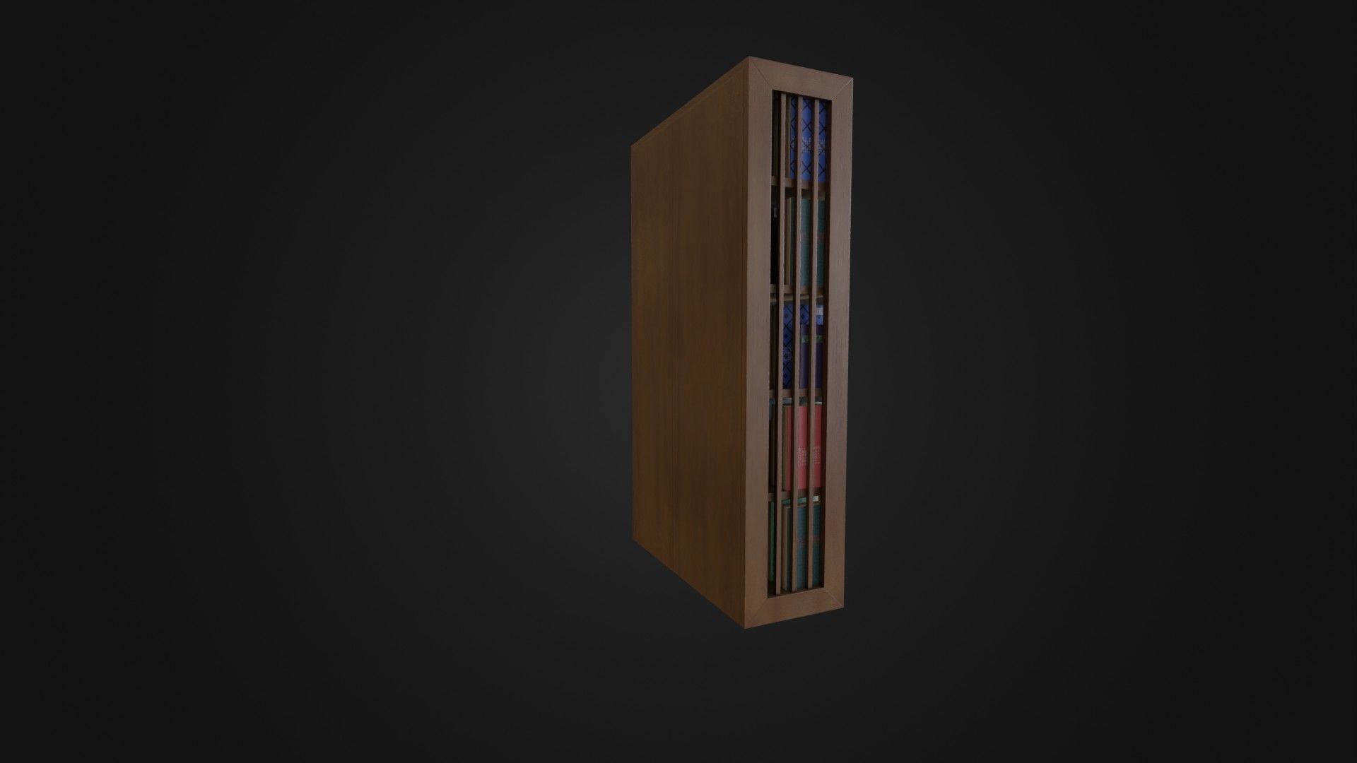 Bookshelf with Japanese Books 01 Low-poly 3D model_15