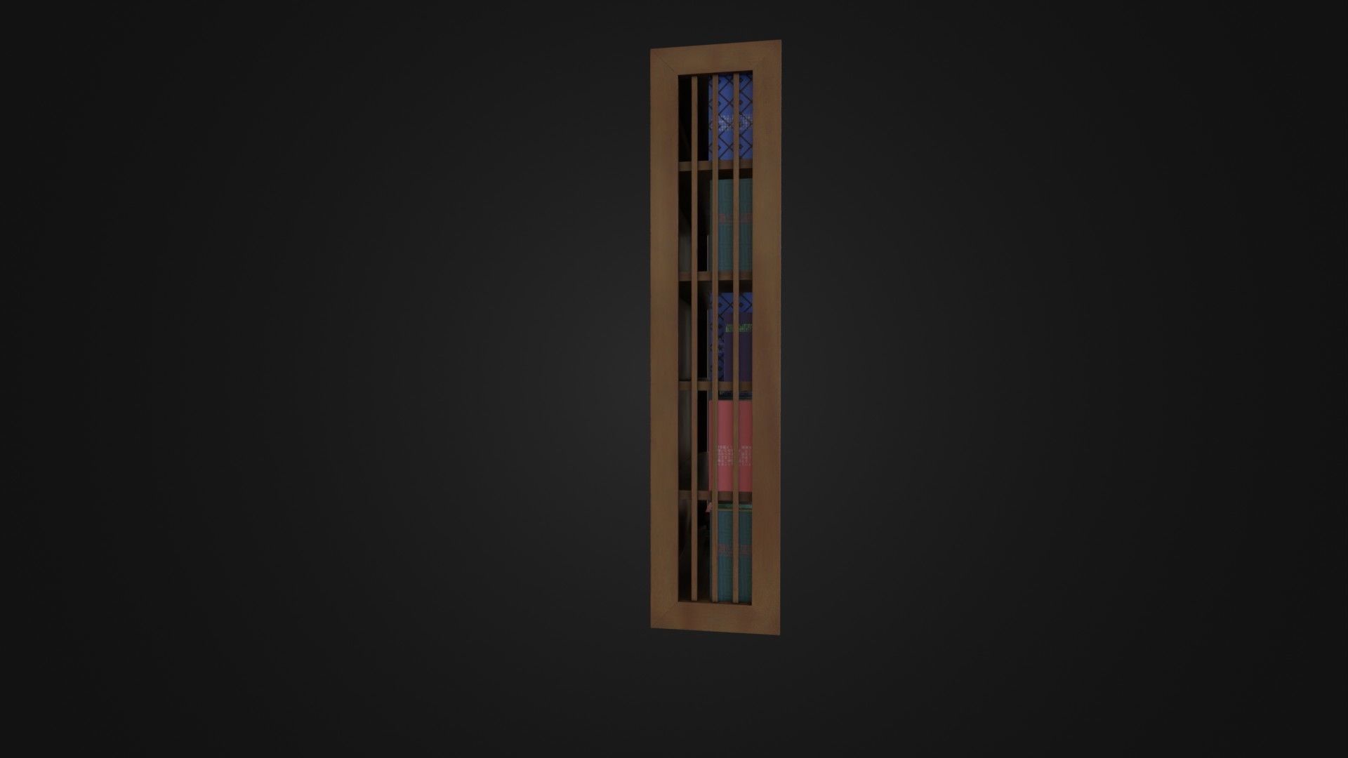Bookshelf with Japanese Books 01 Low-poly 3D model_11