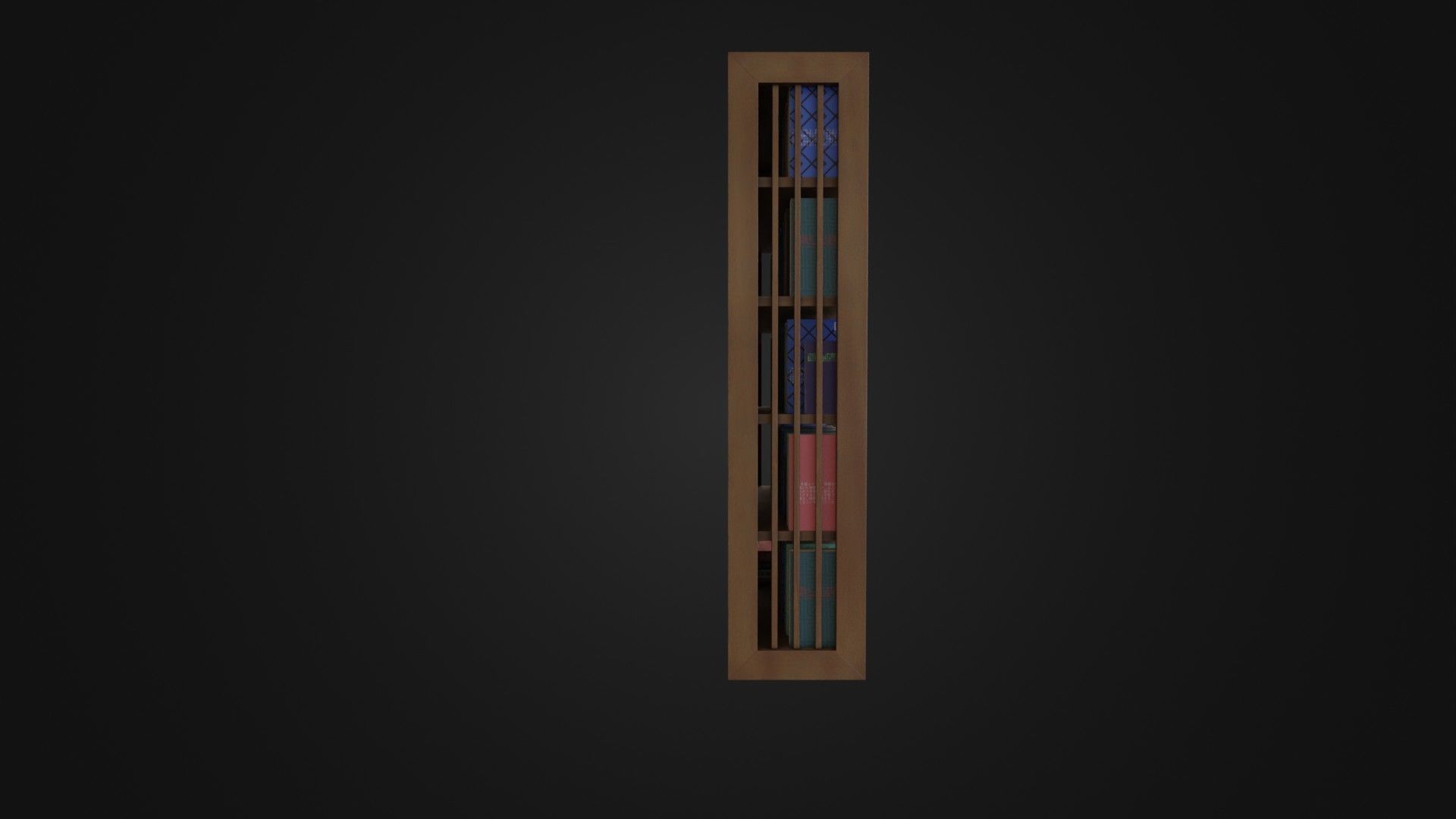 Bookshelf with Japanese Books 01 Low-poly 3D model_12