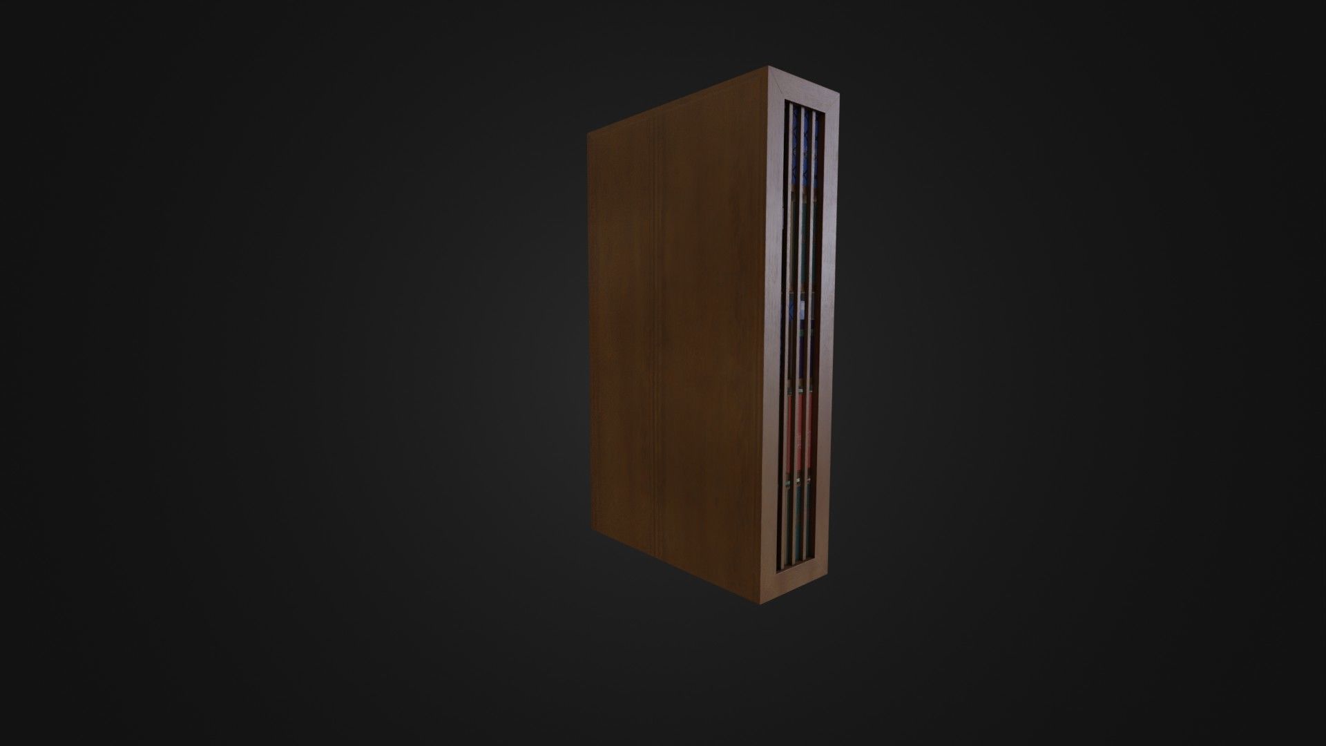 Bookshelf with Japanese Books 01 Low-poly 3D model_17