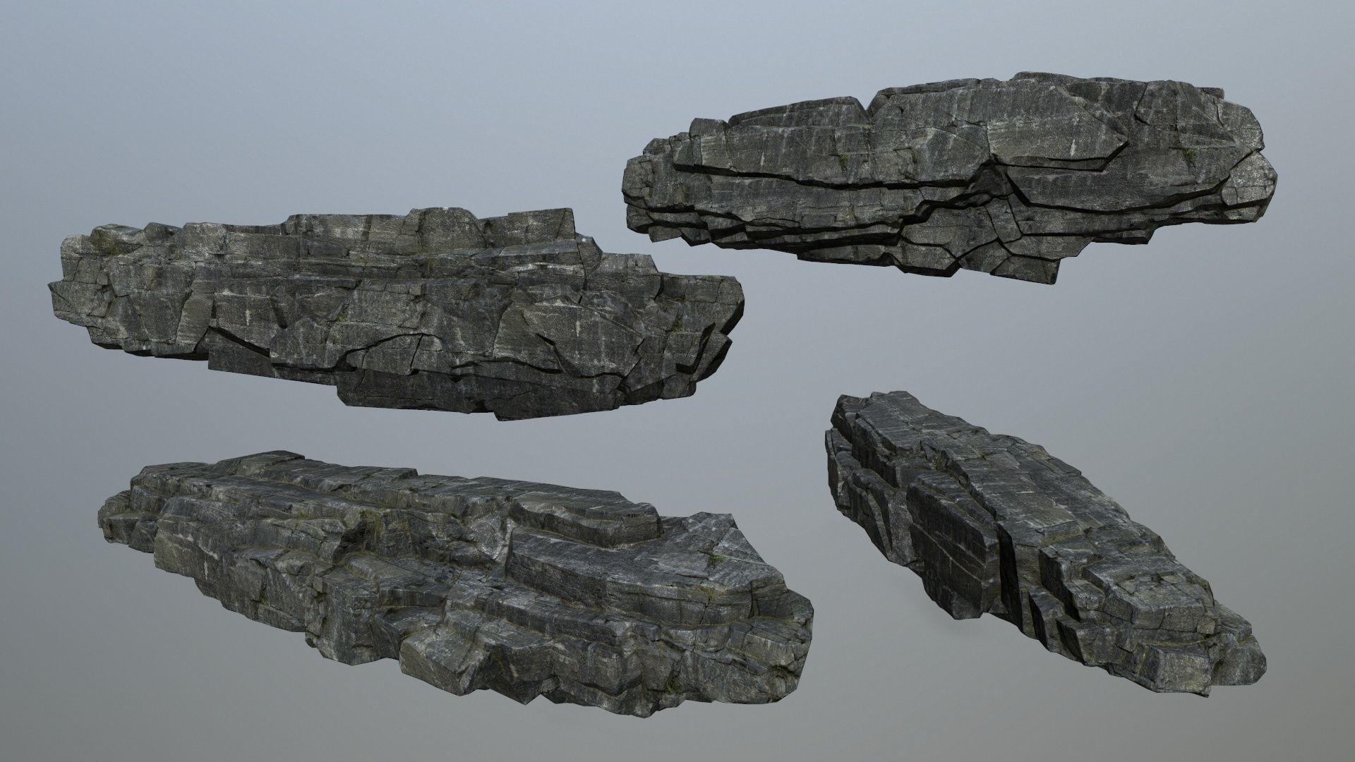 cliff rocks Low-poly 3D model_11