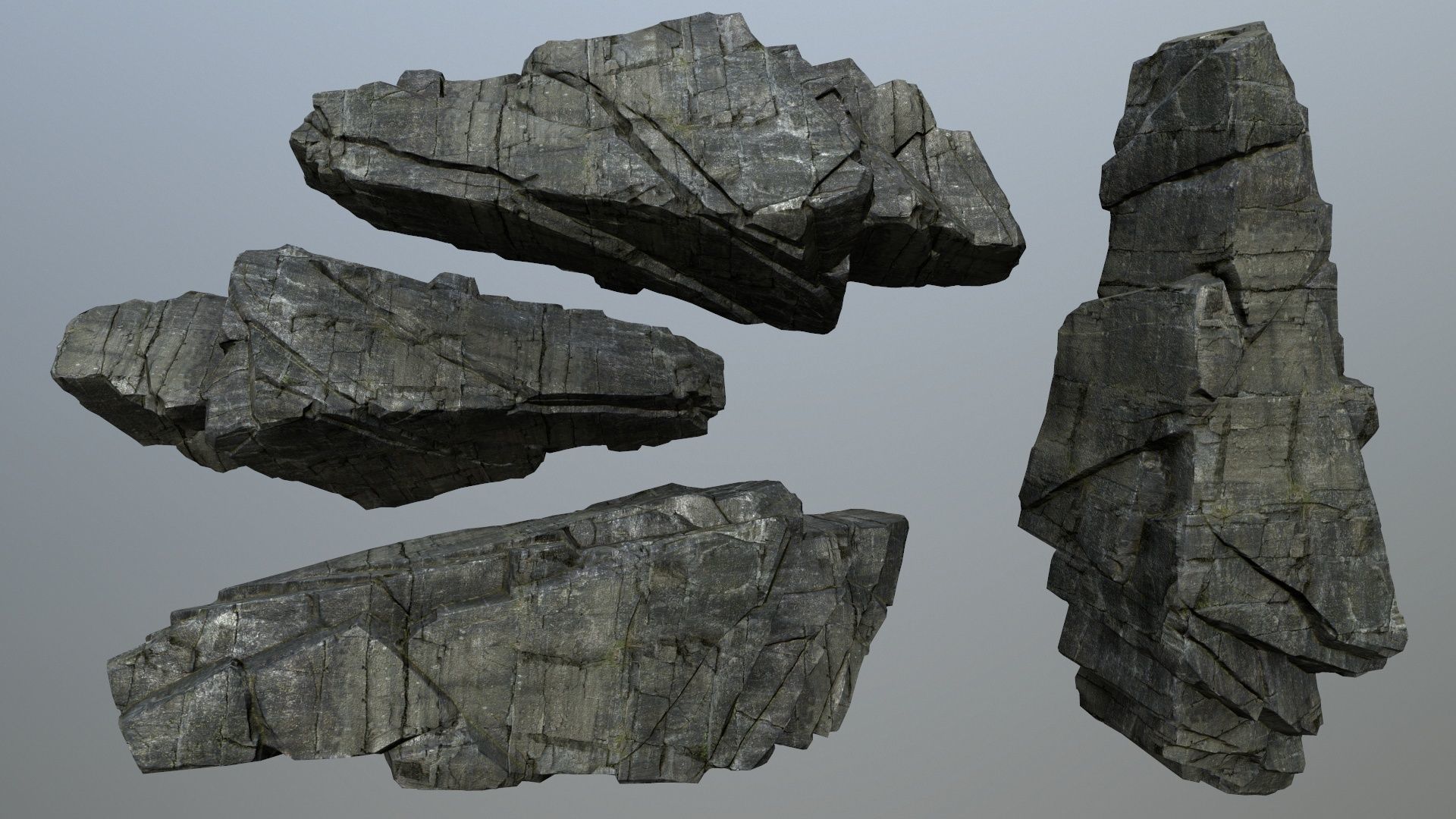 cliff rocks Low-poly 3D model_15
