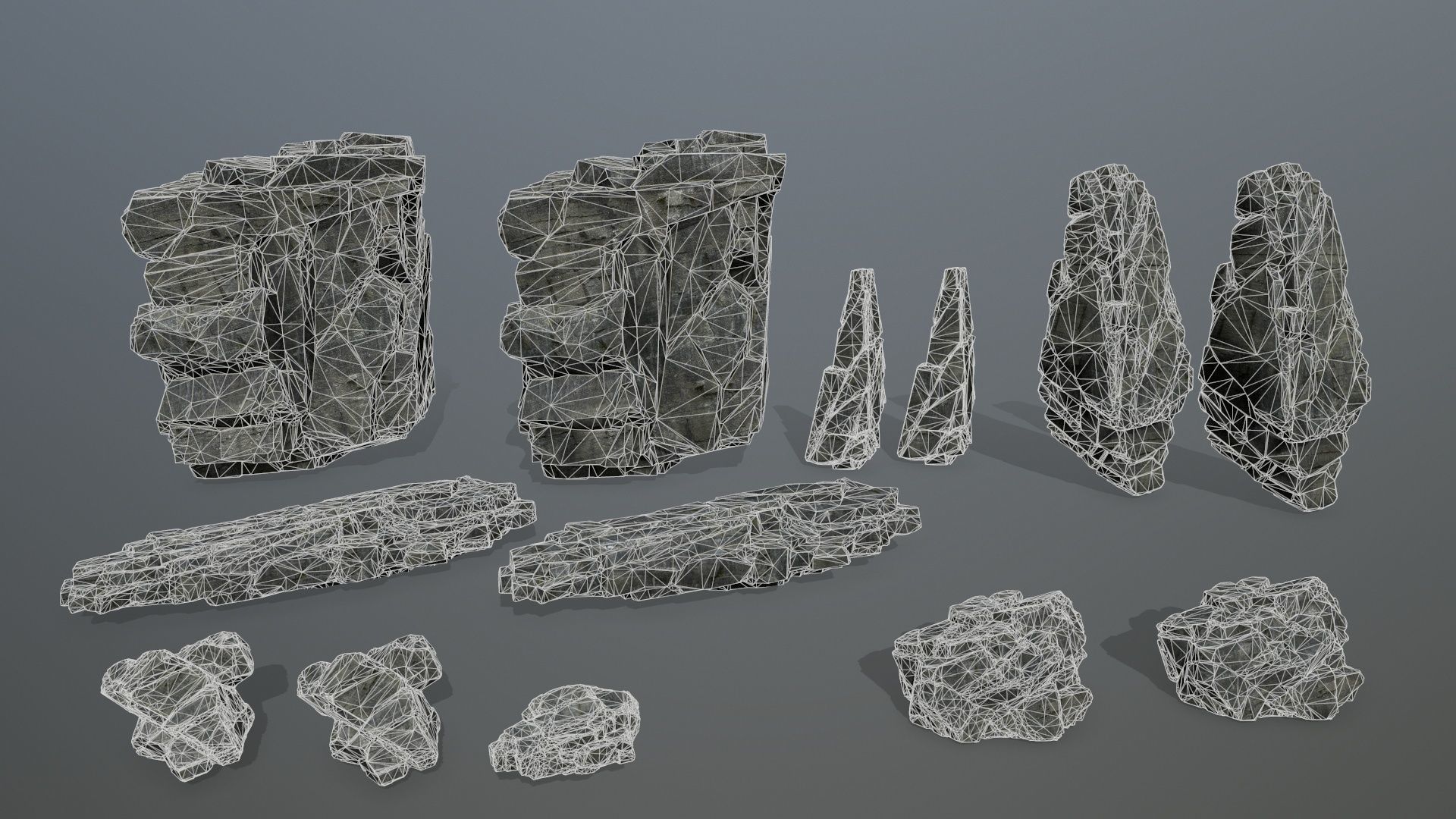 cliff rocks Low-poly 3D model_19