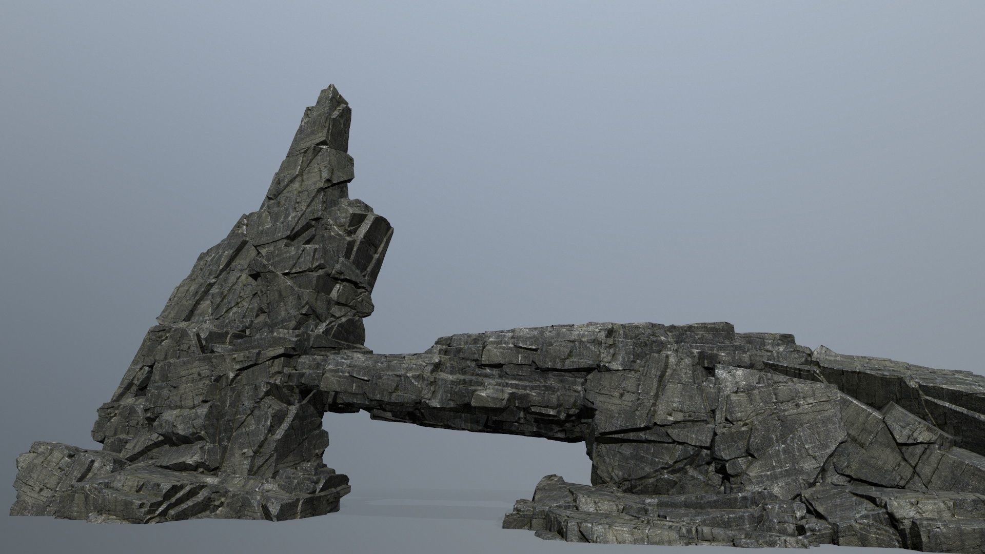 cliff rocks Low-poly 3D model_2