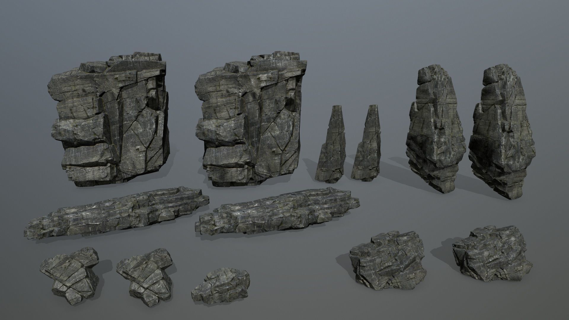 cliff rocks Low-poly 3D model_18