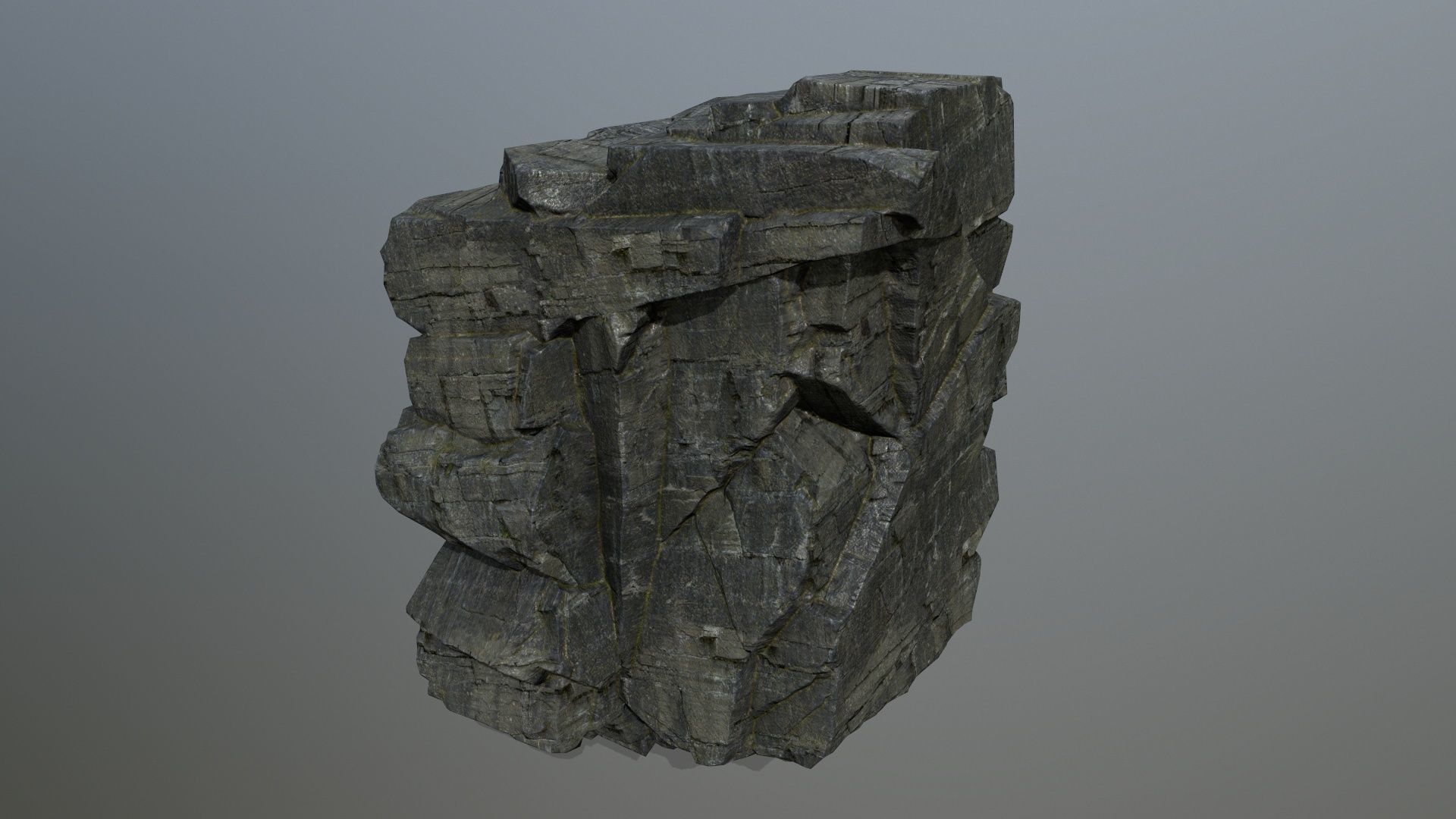 cliff rocks Low-poly 3D model_8