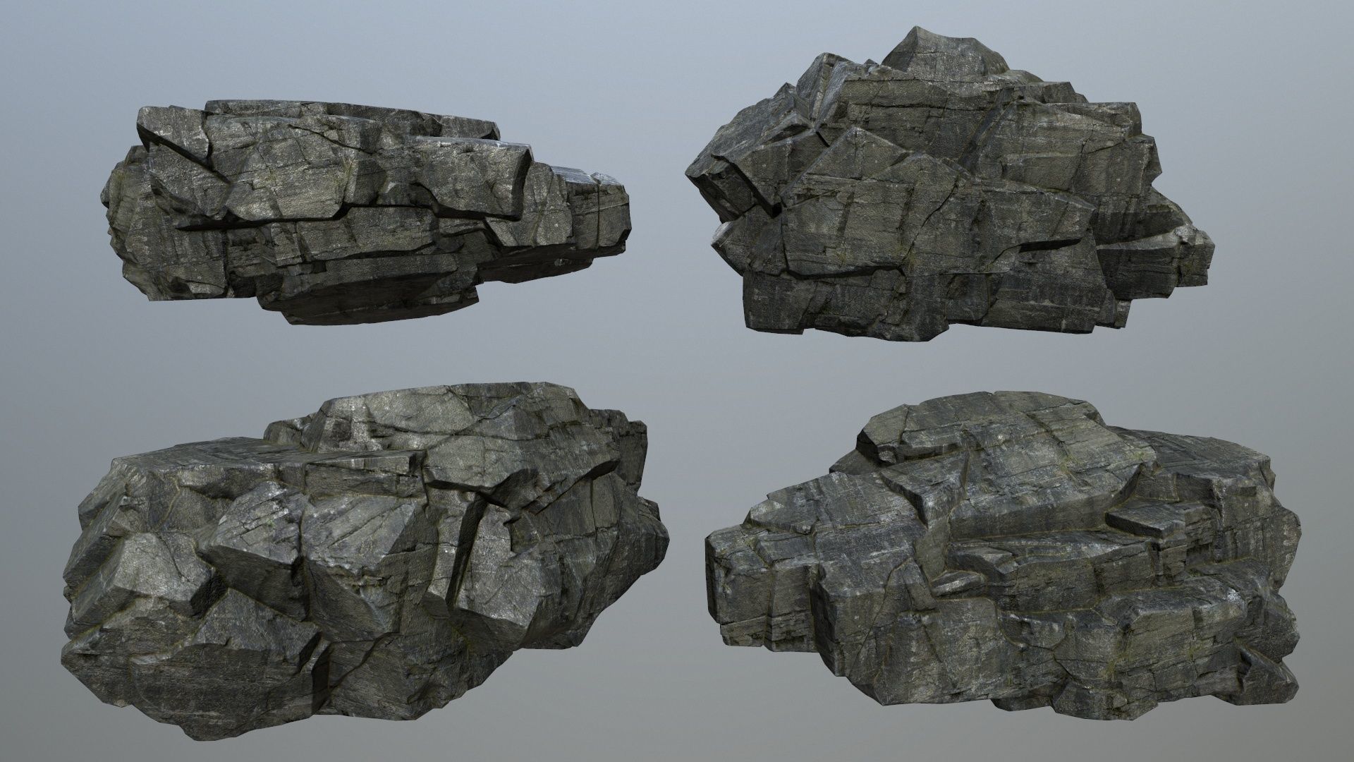 cliff rocks Low-poly 3D model_13