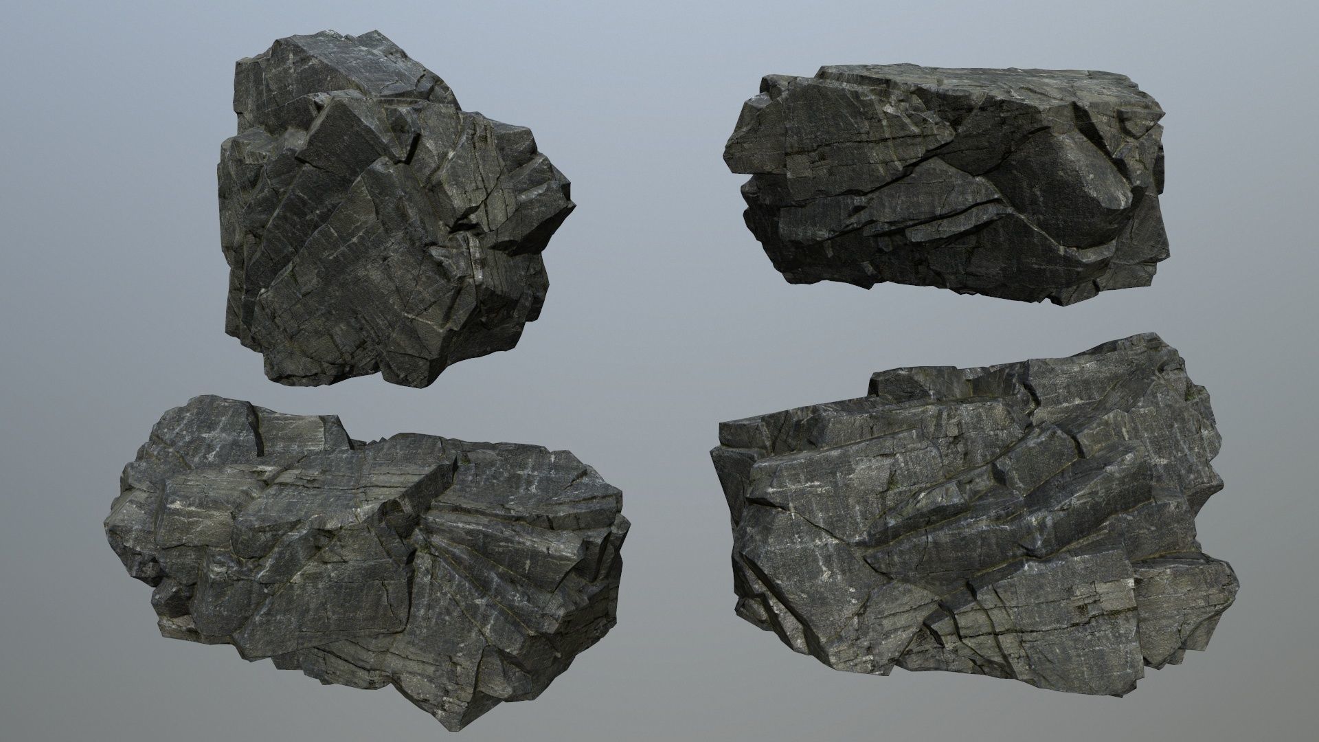 cliff rocks Low-poly 3D model_12