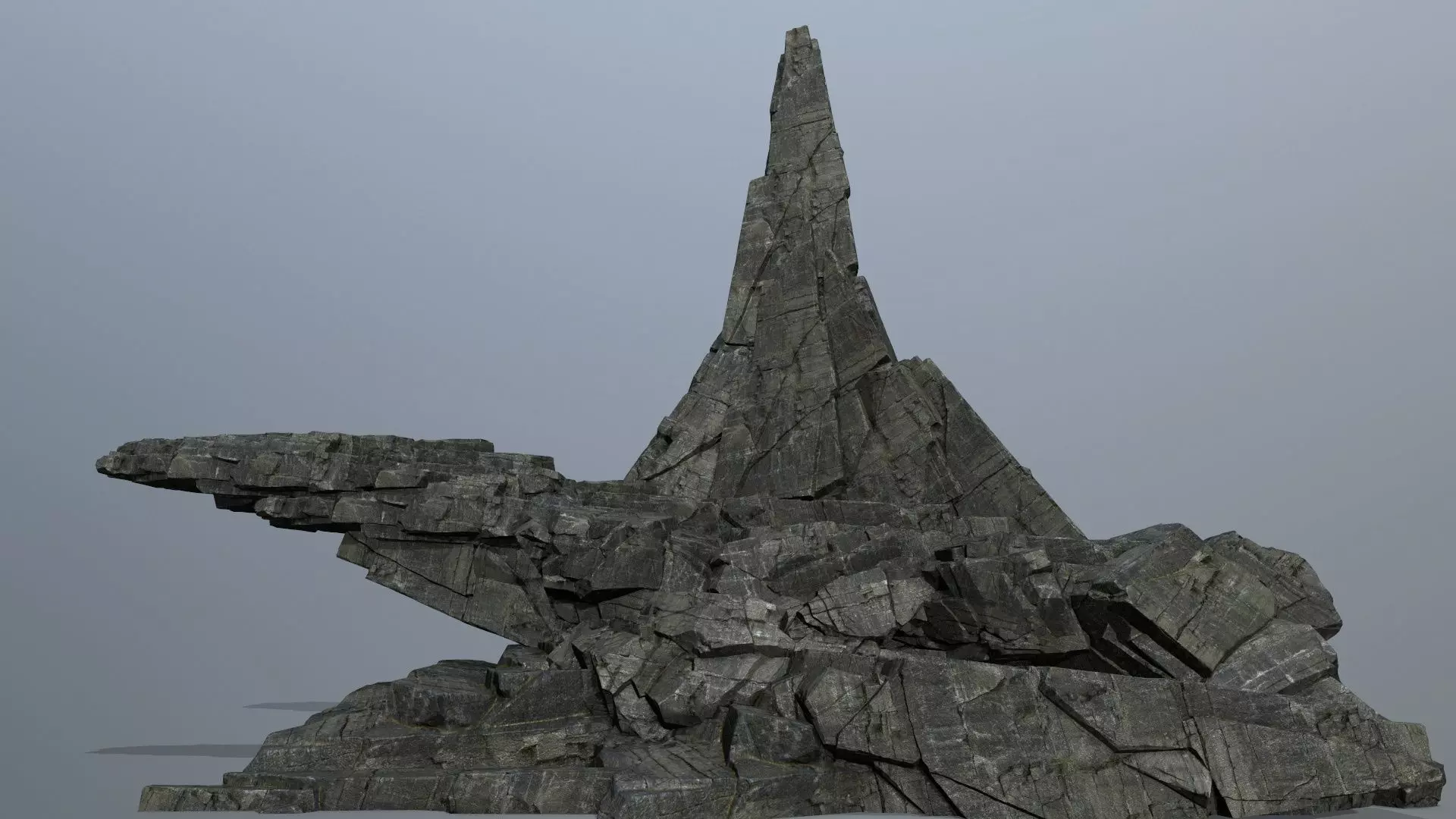 cliff rocks Low-poly 3D model_0