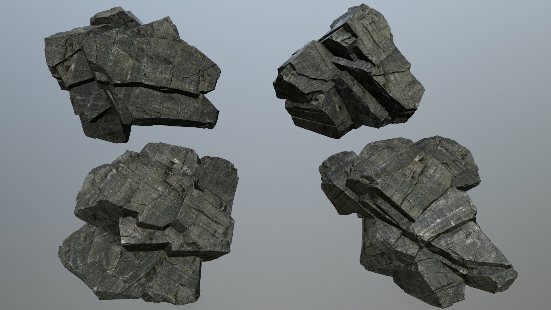 cliff rocks Low-poly 3D model_14