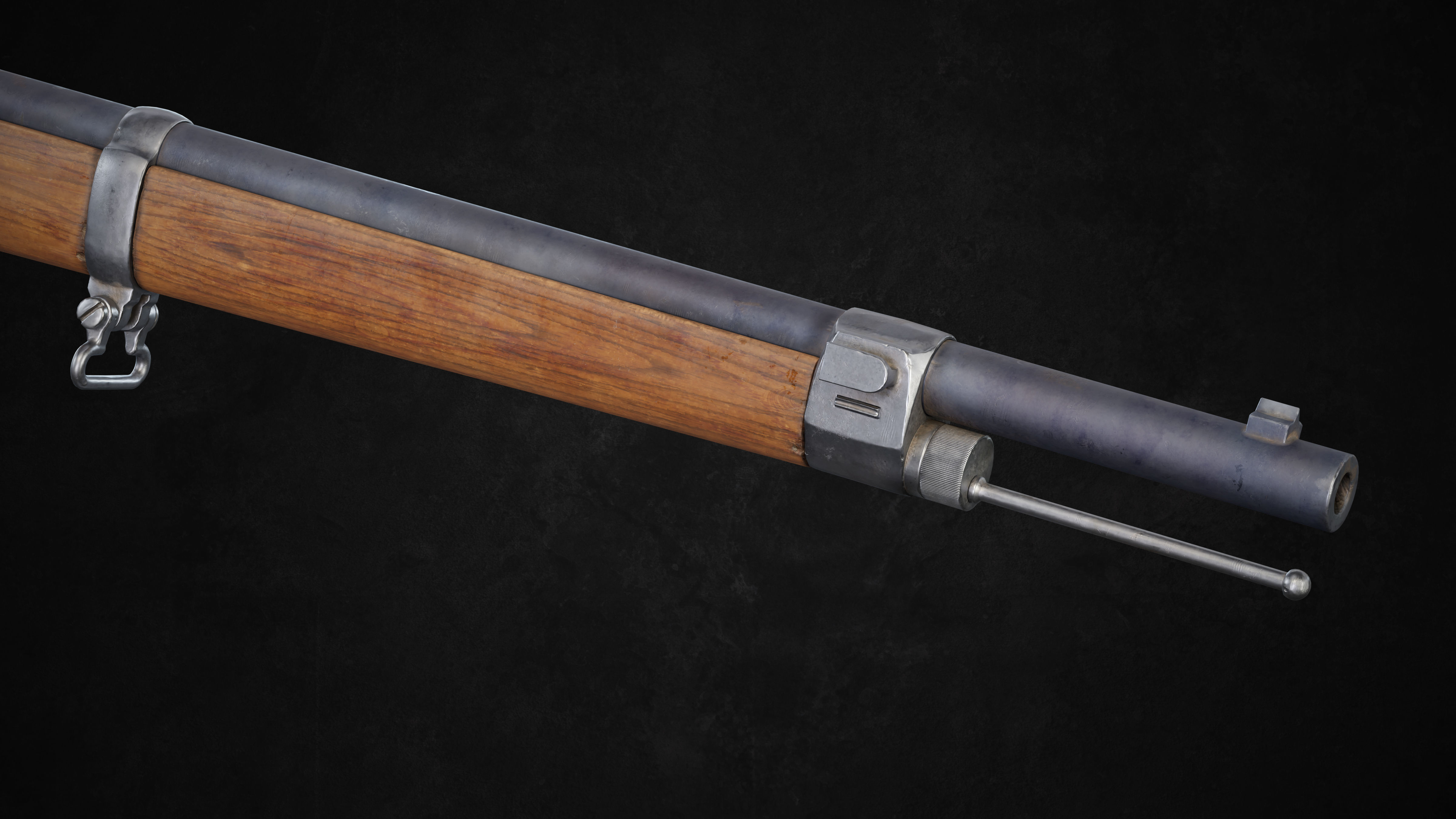 Rifle German Mauser Gewehr 71 Low-poly 3D model_3