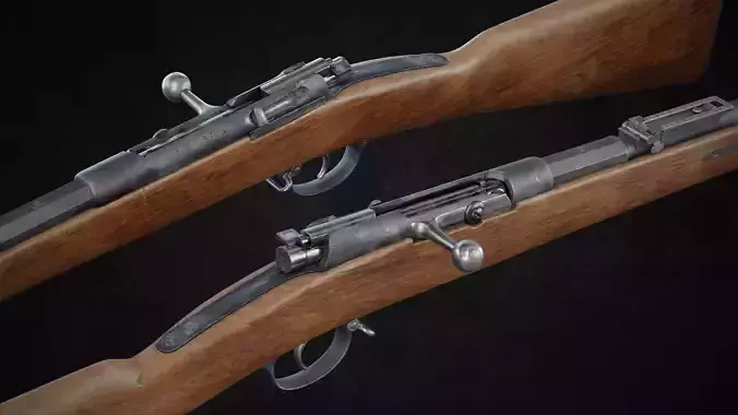 Rifle German Mauser Gewehr 71 Low-poly 3D model