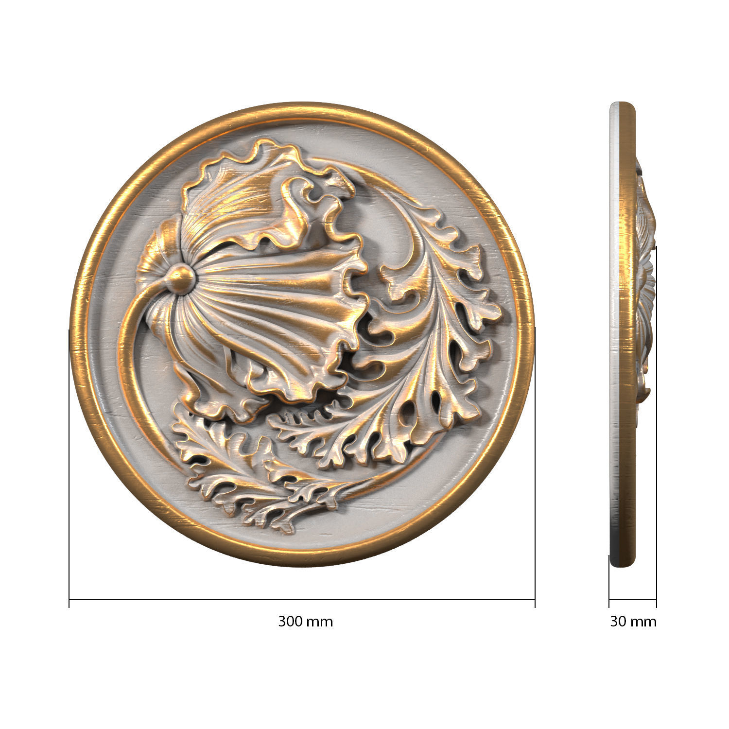 Carved decorative panel DP 001 3D model_5