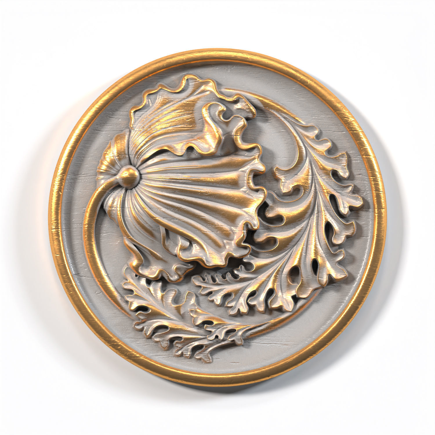 Carved decorative panel DP 001 3D model_1