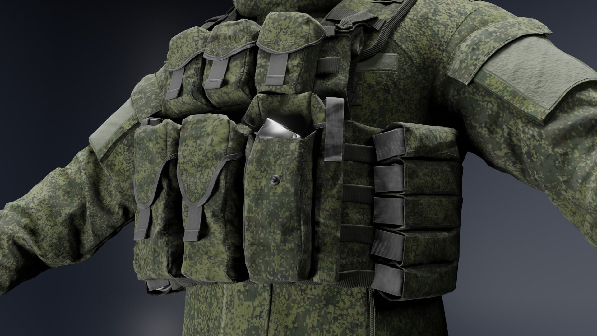Russian Soldier Ratnik Low-poly 3D model_6