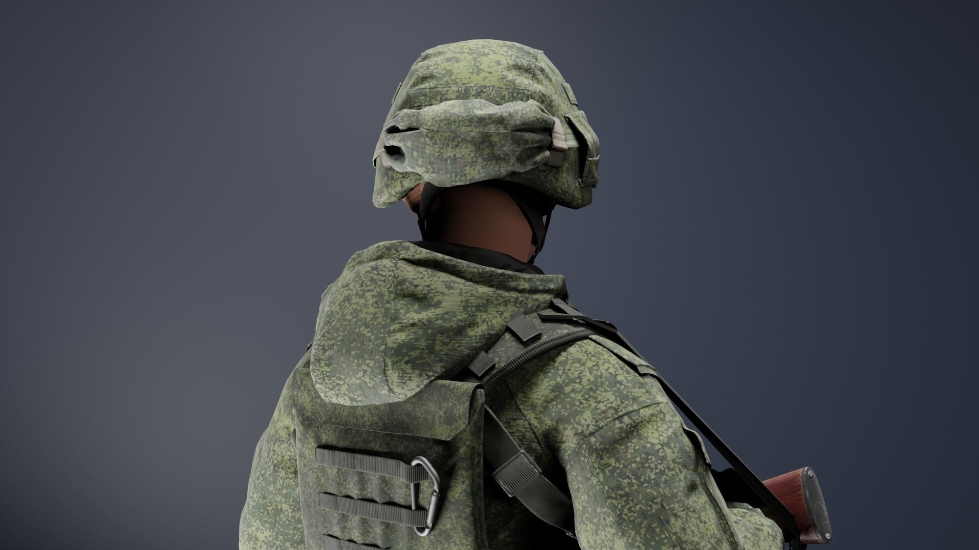 Russian Soldier Ratnik Low-poly 3D model_3