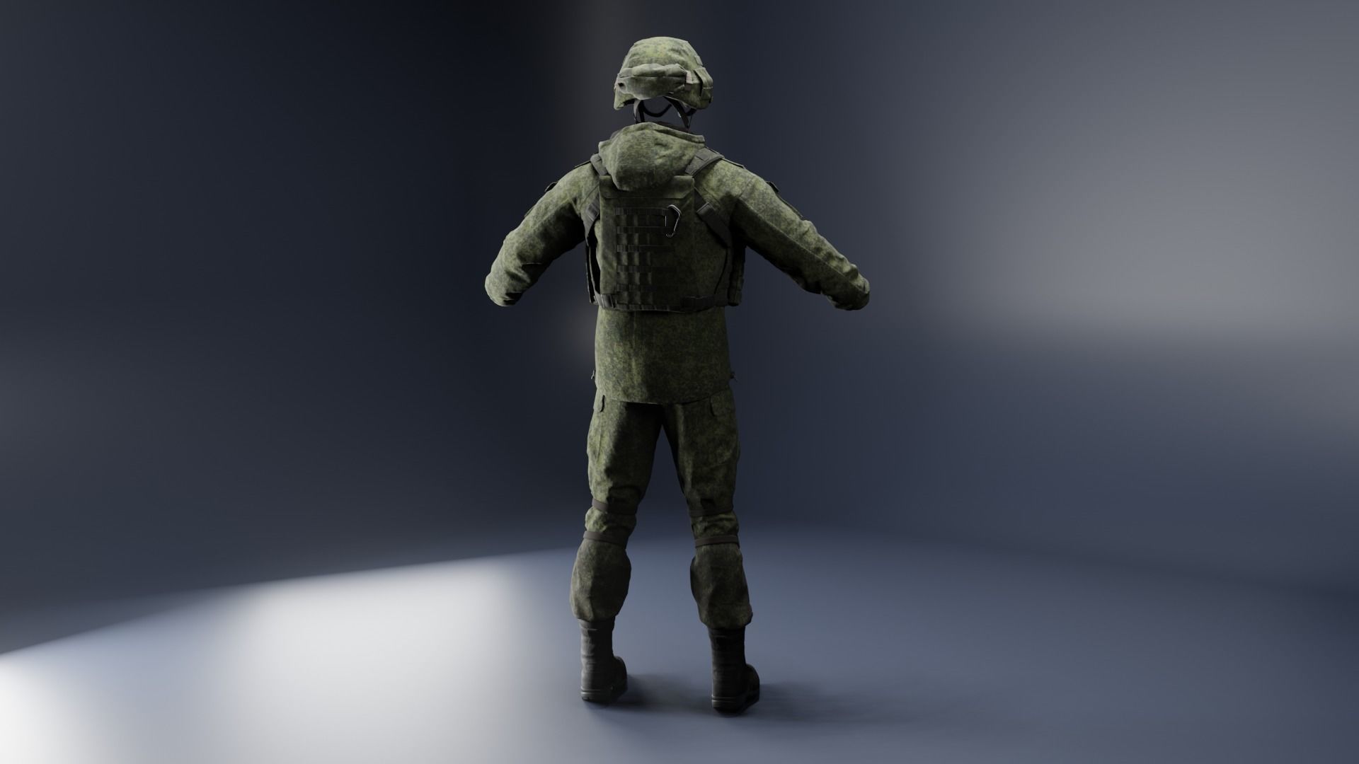 Russian Soldier Ratnik Low-poly 3D model_9
