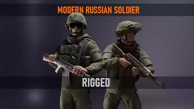 Russian Soldier Ratnik Low-poly 3D model