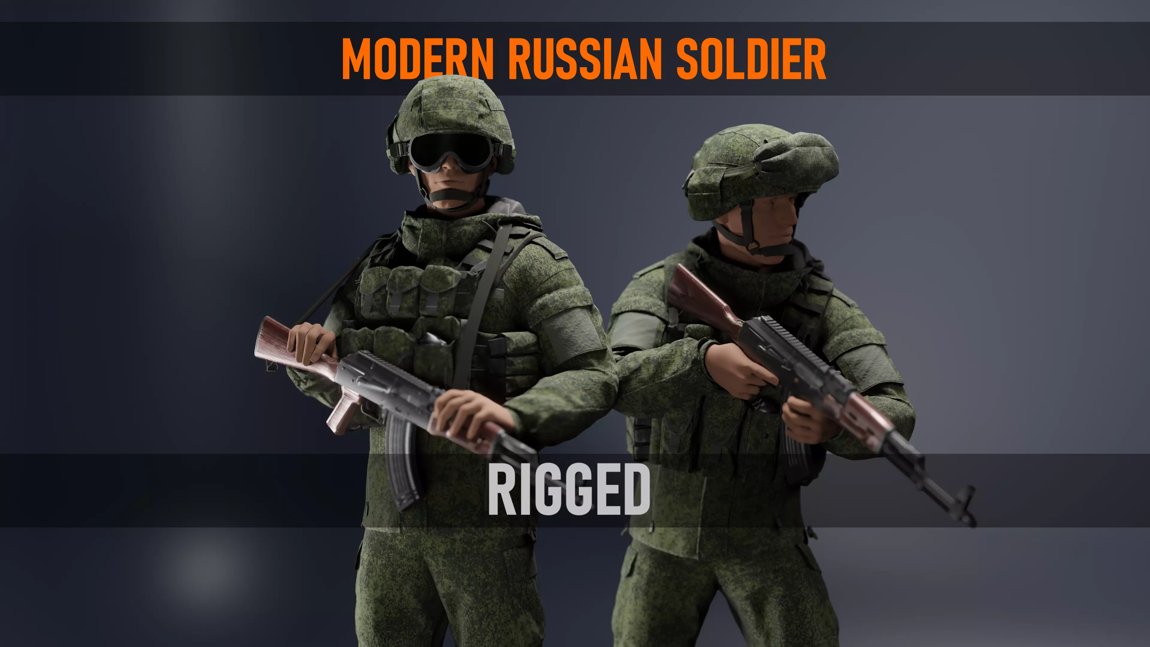Russian Soldier Ratnik Low-poly 3D model_0