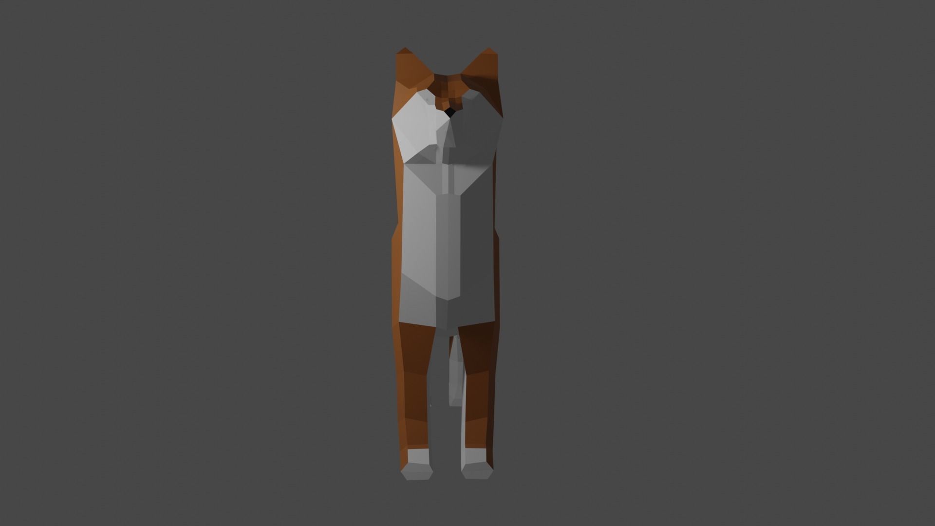 Dog Shiba Inu Low Poly Free low-poly 3D model_1