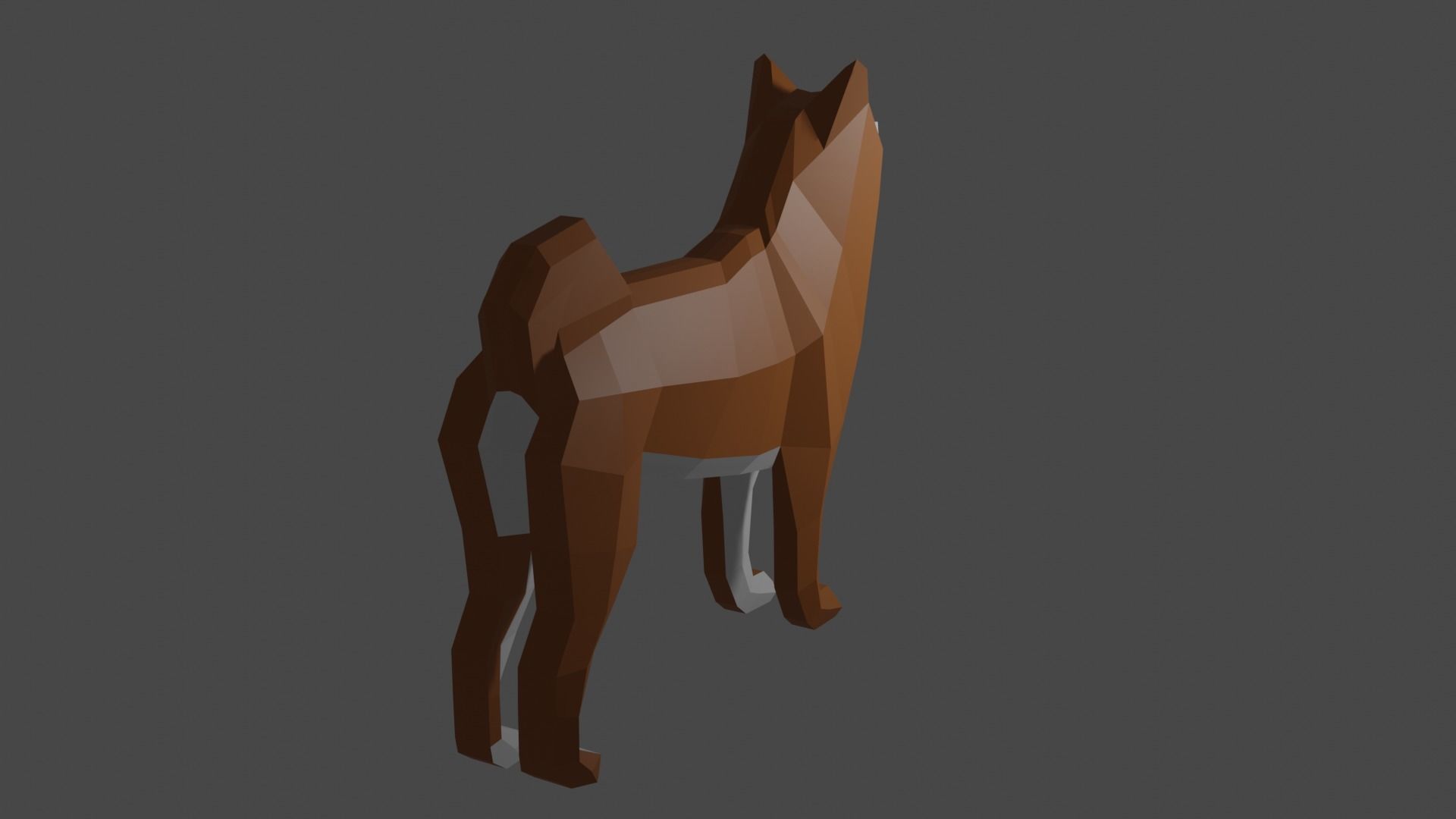 Dog Shiba Inu Low Poly Free low-poly 3D model_3