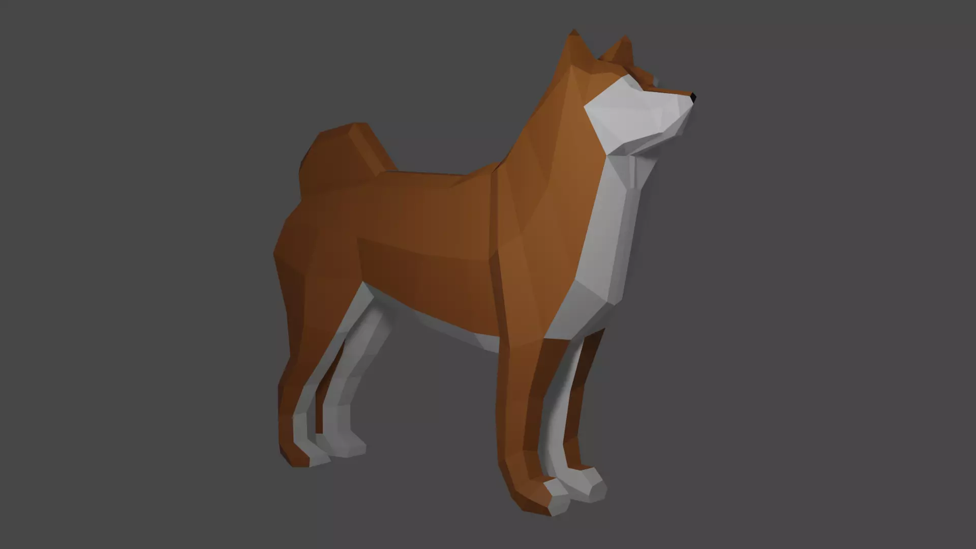 Dog Shiba Inu Low Poly Free low-poly 3D model_0