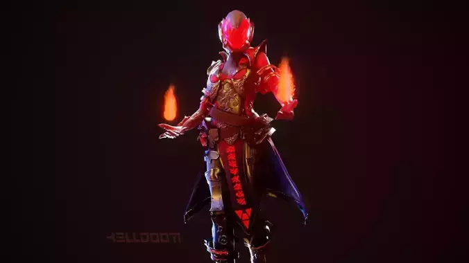 Cyberpunk HellDoom Robot