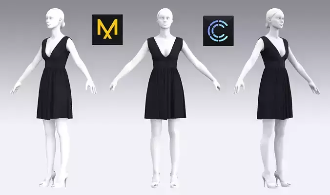 Dress Outfits MD CLO 3D ZPRJ ZPAC project files 3D model