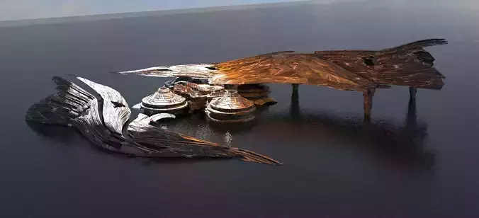 Ocean alien base rig  1 3D model
