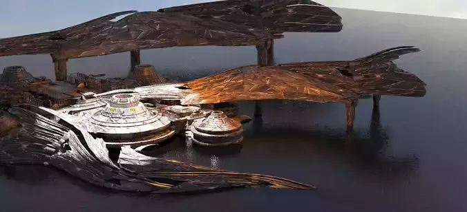 Ocean alien base rig 2  3D model