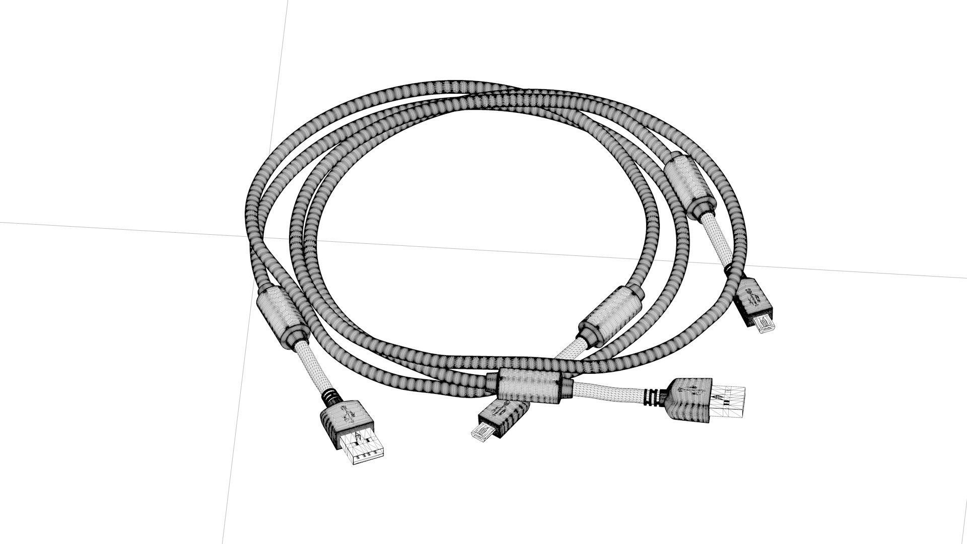 USB data cable Android data cable 3D model_1