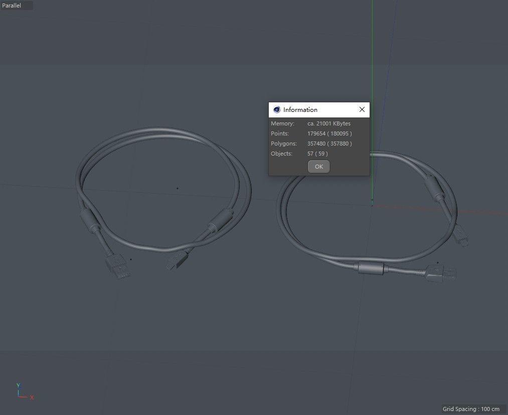 USB data cable Android data cable 3D model_2