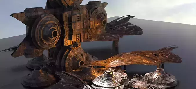 Ocean alien base rig 5 3D model