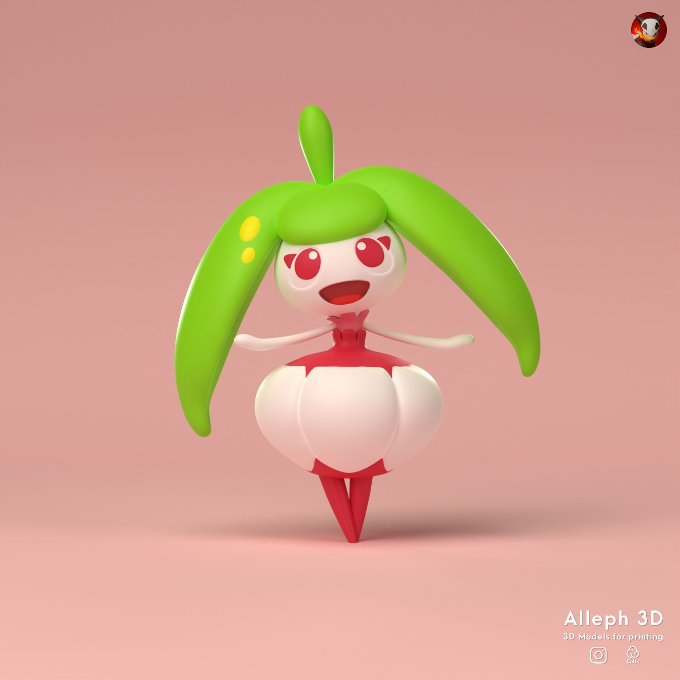 Pokemon bounsweet evolution pack 3D print model_2
