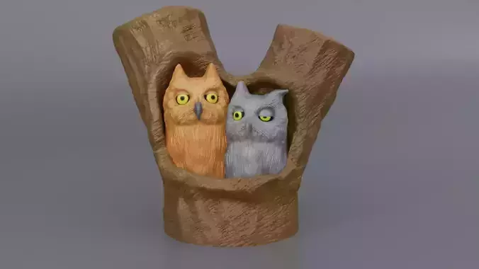 Eastern screech owl pair
