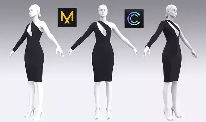 Dress Outfits MD CLO 3D ZPRJ ZPAC project files 3D model