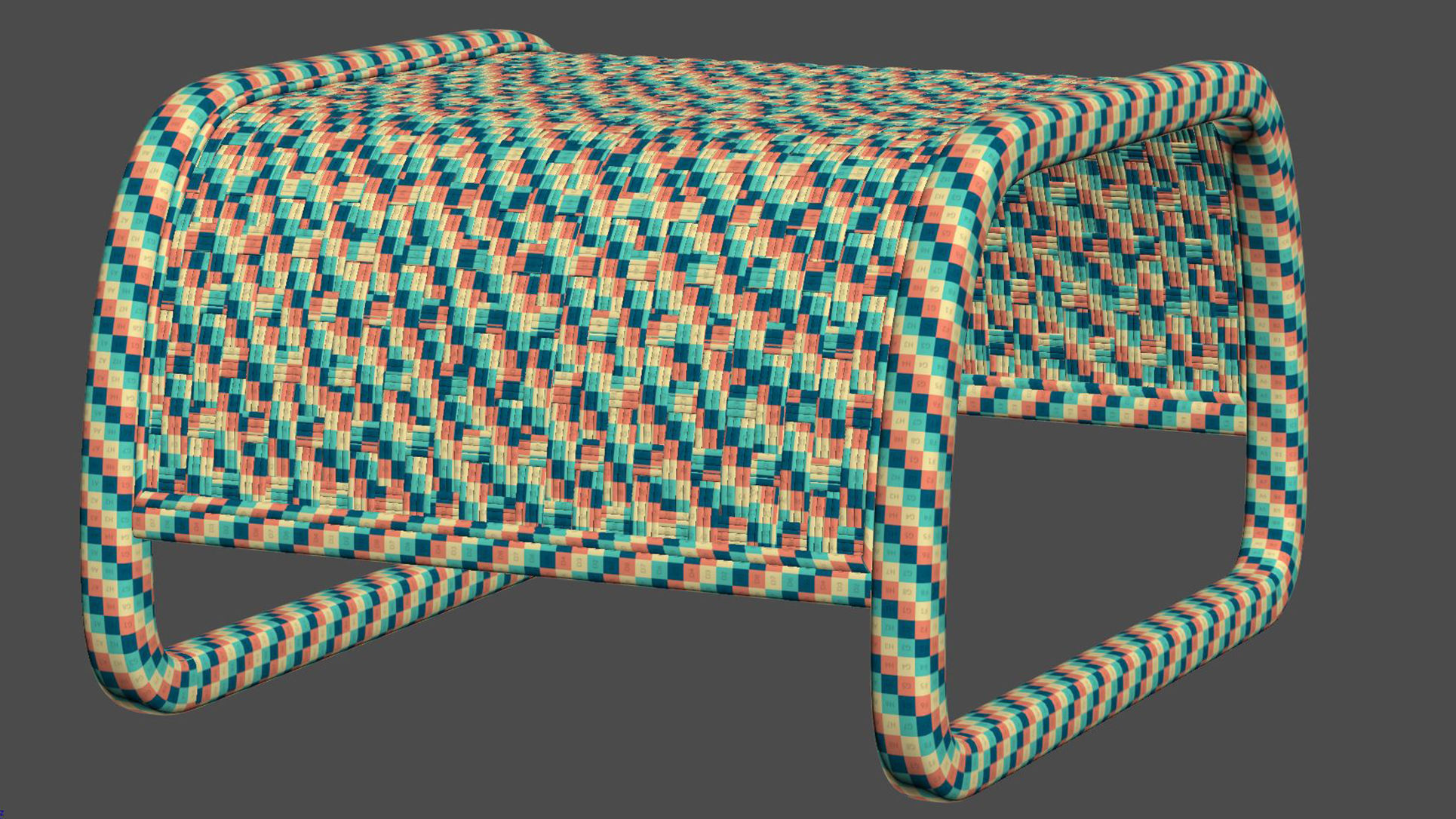 Lucy Rattan Ottoman  3D model_5