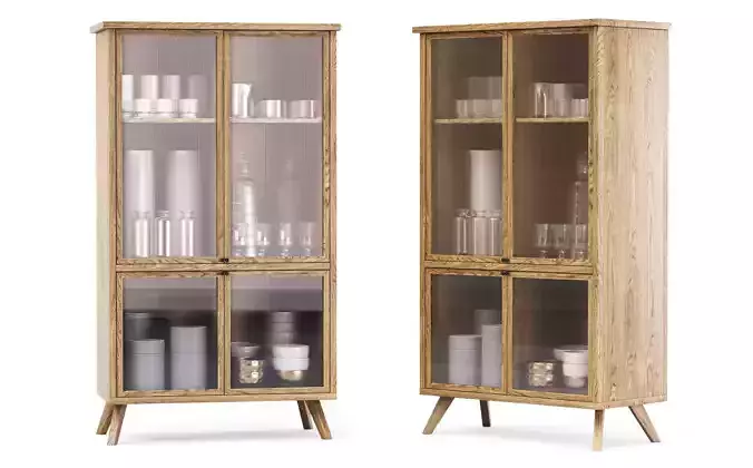 Mira restaurant cabinet with dishes V7 