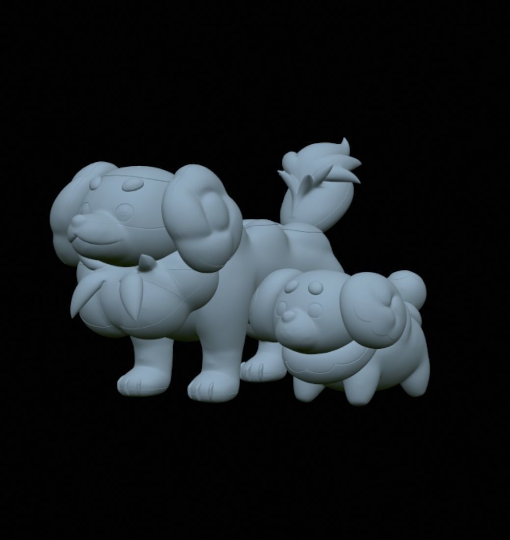 Fidough and Dachsbun Pokemon 3D print model_2