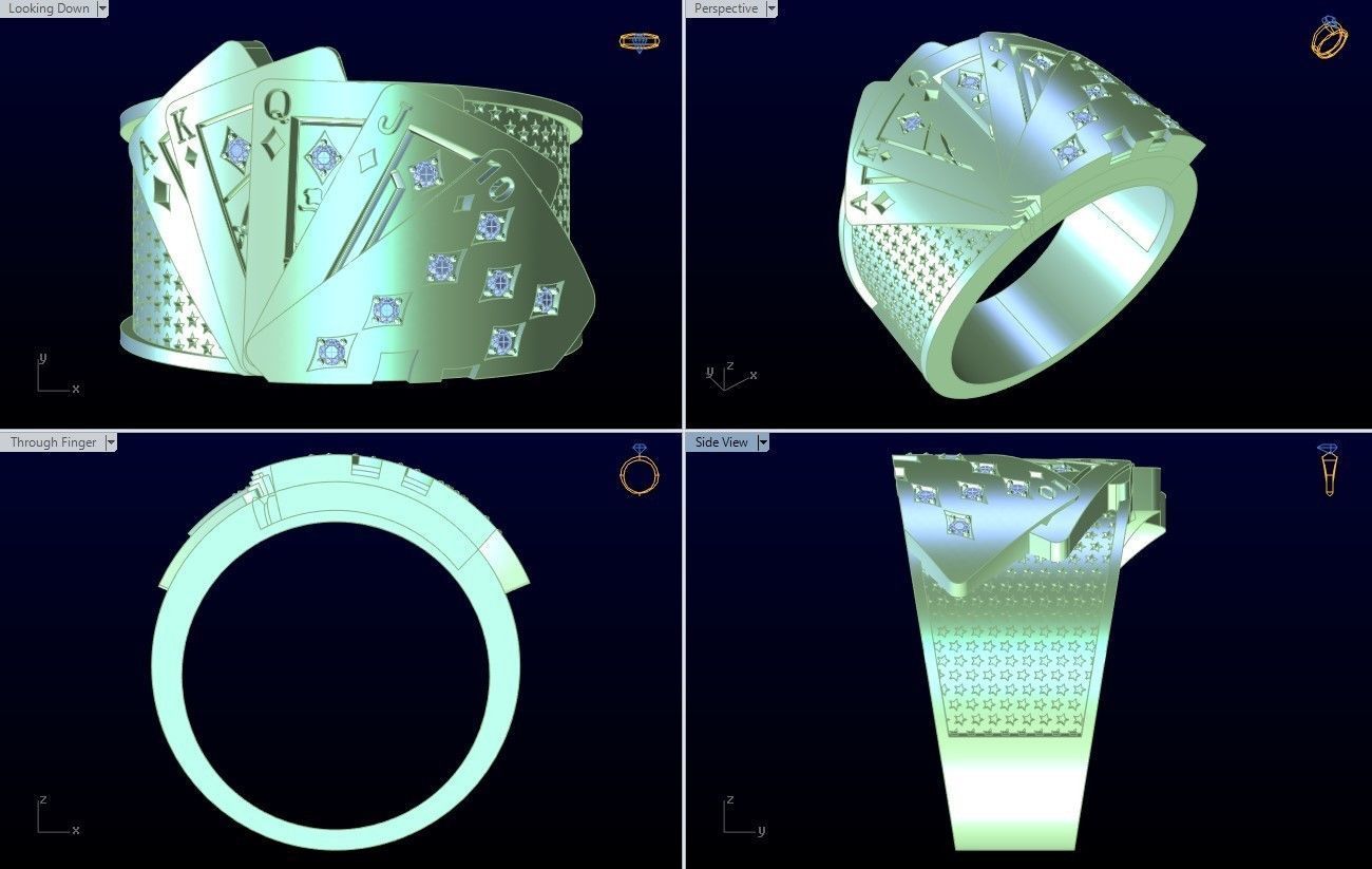 Cards Rings - N1037 3D print model_10