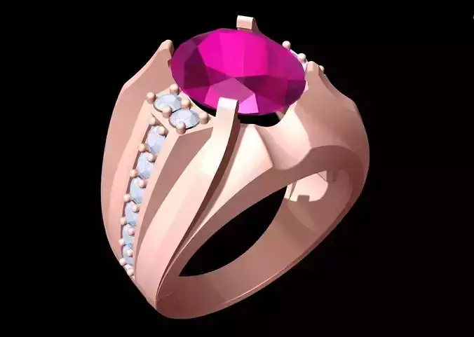 Oval Stone Ring - Diamond Ring - N1815