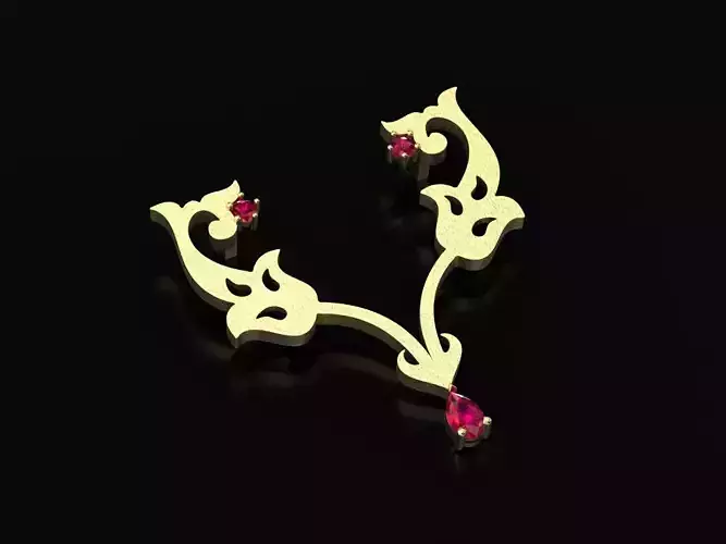 Historical flower-pendant 3D print model