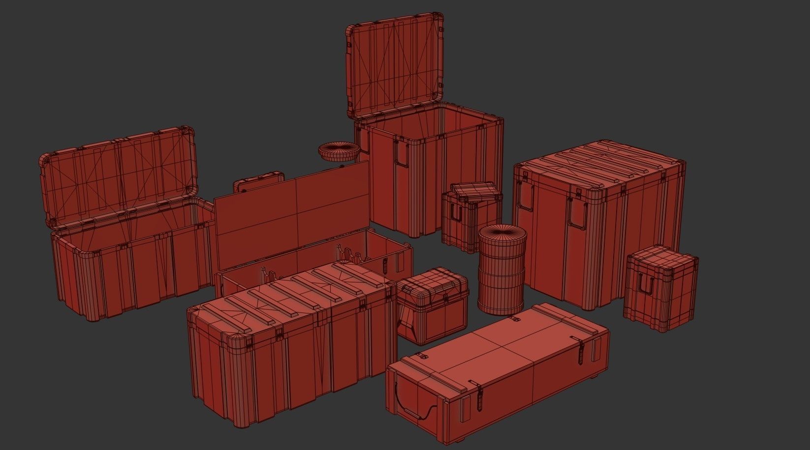 Military Crate Package Low-poly 3D model_19
