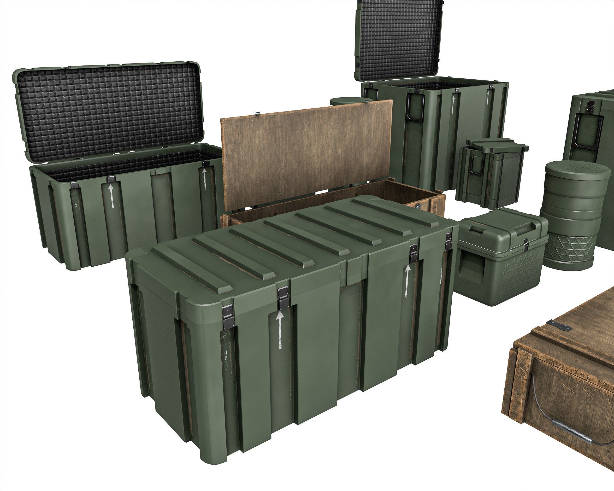 Military Crate Package Low-poly 3D model_4