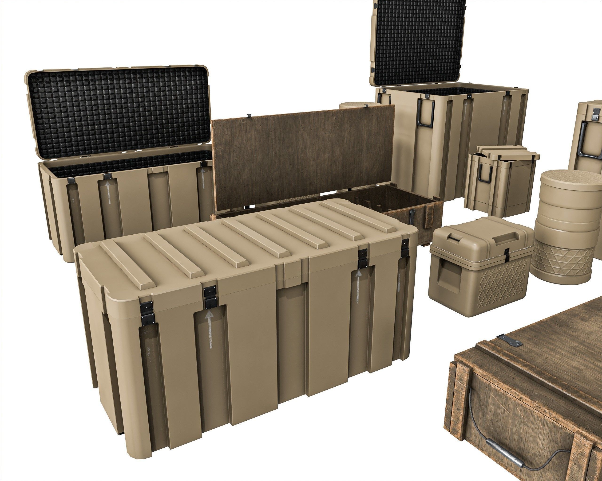 Military Crate Package Low-poly 3D model_5