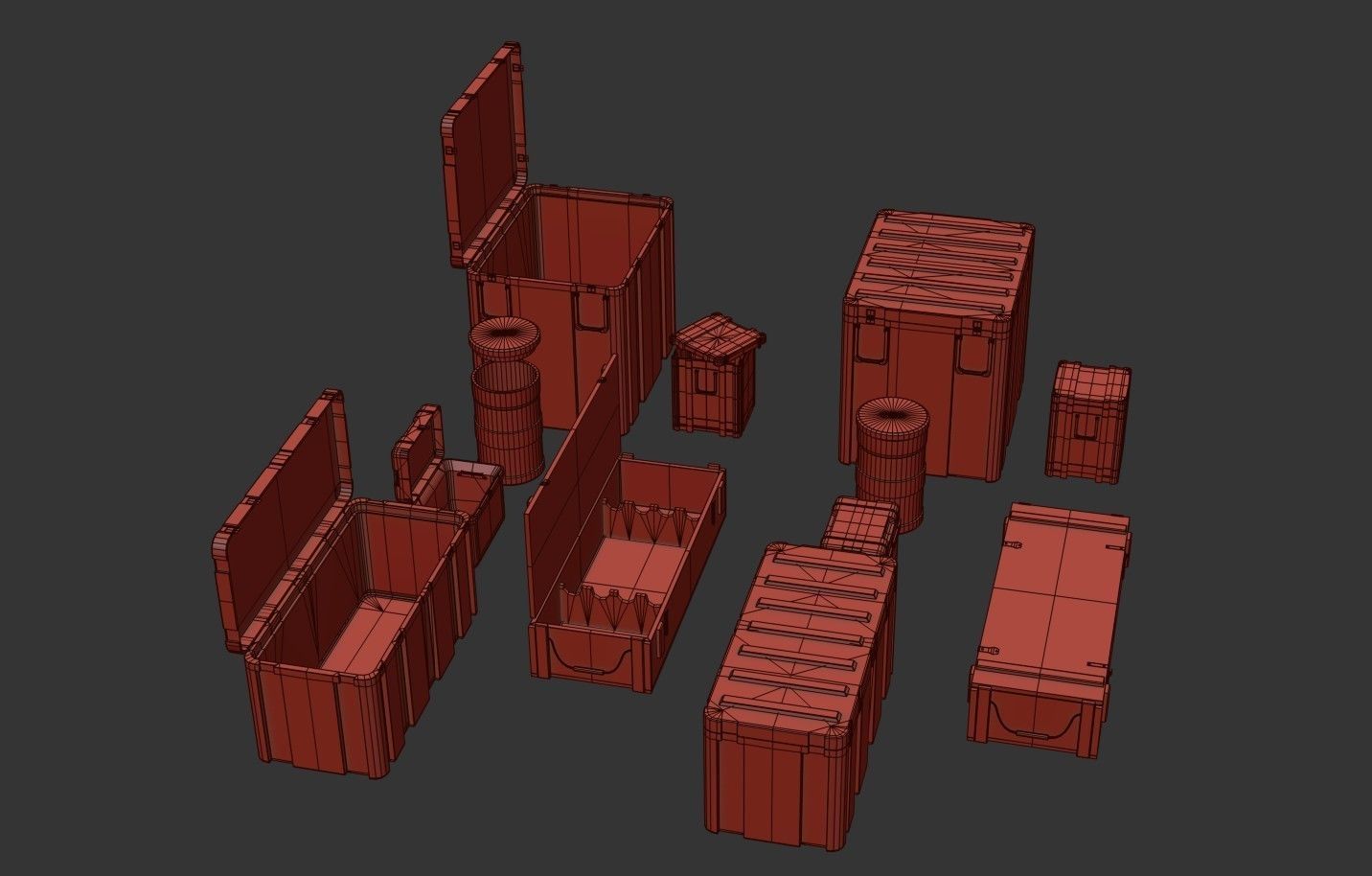 Military Crate Package Low-poly 3D model_21